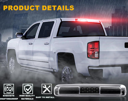 G-PLUS LED 3rd Brake Light Compatible with Chevy Silverado/GMC Sierra1500 2500 3500 1999-2007 Cargo Light Rear LED High Mount Stop Light Clear Lens Black Housing