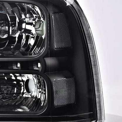 G-PLUS LED Headlights Assembly Compatible with Ford F250 F350 F450 F550 Super Duty 2005 2006 2007, Headlamps DRL BAR Point Style Clear Lens Black Housing Clear Reflector,faros delanteros