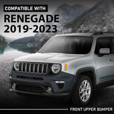 G-PLUS Front Upper Bumper Cover for Jeep Renegade 2019-2022 Black Front View