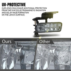 G-PLUS Fog Lights for GMC Sierra 1999-2002 GMC Yukon Yukon XL 2000-2006 Smoky Lens Additional Angle