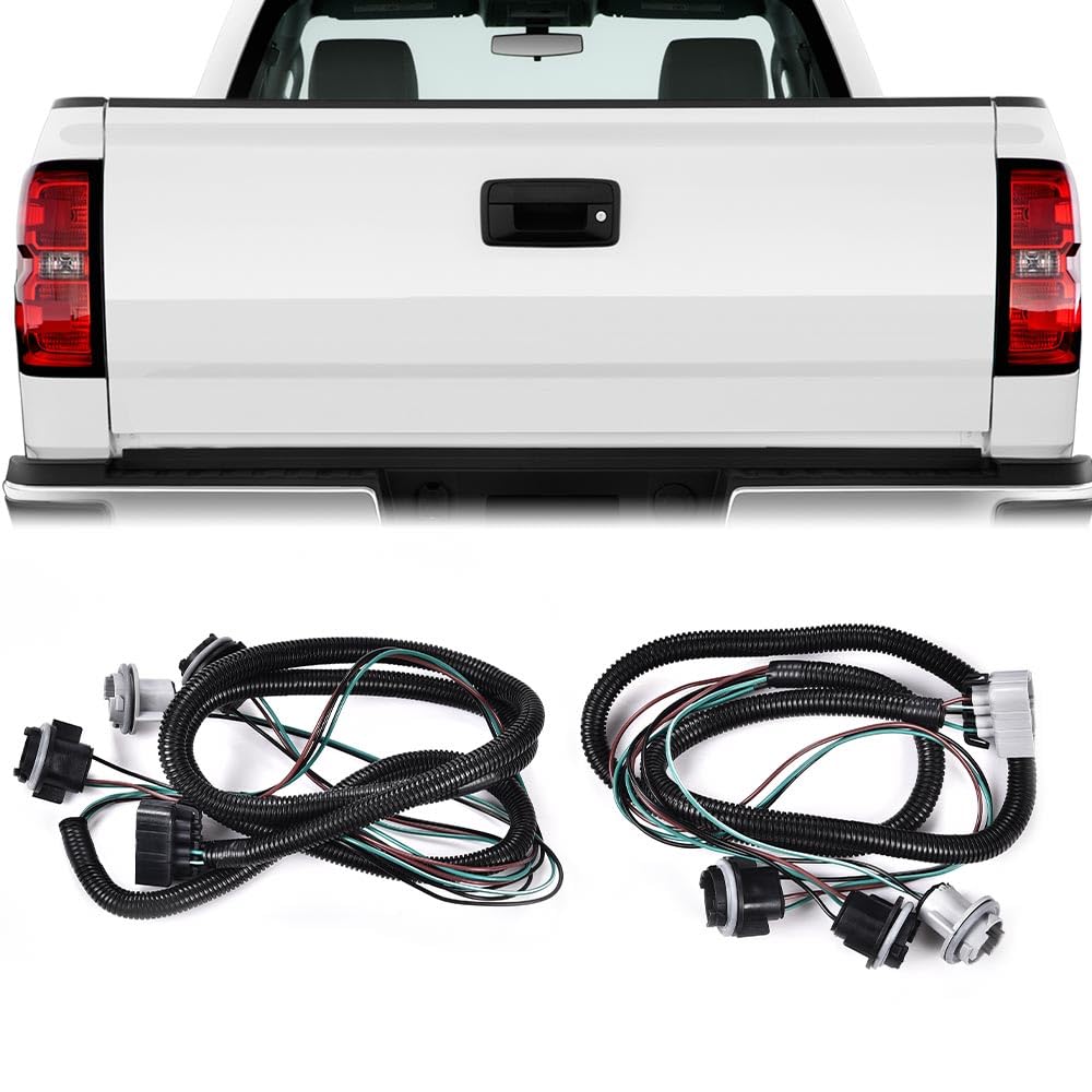 G-PLUS Left&Right Tail Light Lamp Wiring Harness, Compatible with Chevy Silverado 2007-2014/ GMC Sierra 2008-2014