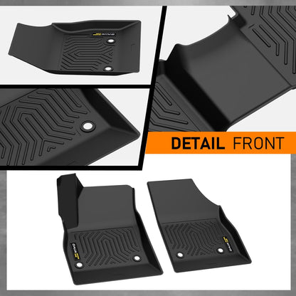 G-PLUS Floot Mats Compatible with Chevy Cruze 2017 2018 2019 TPE Custom Fit All Weather Protection Car Mats Floor Cargo Liners Accessories 1st & 2nd Row Black alfombras para carro 3PCS