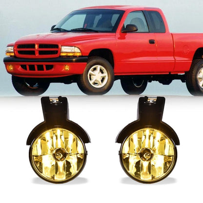 G-PLUS Front Bumper Fog Light Compatible with Dodge Dakota Pickup Truck 1997-2000/Fit Durango SUV 1998-2000 Driving Fog Lamps Driver & Passenger Side Pair,Yellow lens
