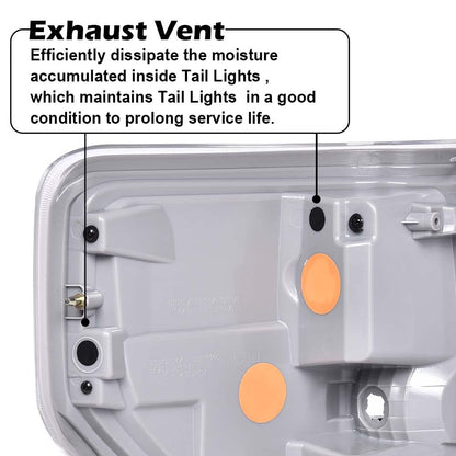 G-PLUS Tail Lights w/Bulb Compatible with Ford F150 2009-2014(Not Fit Ogriginal Model with LED Tail Lamp) White lens luces traseras, faros traseros Brake Lamps Left & RightAssembly