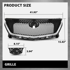 G-PLUS Front Bumper Grille for Cadillac XT6 2020-2021 Black Chrome Side View