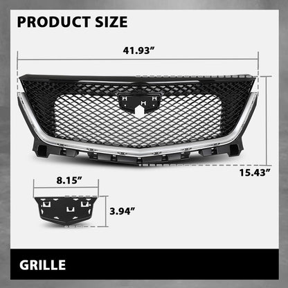 G-PLUS Front Bumper Grille Grill Compatible with Cadillac XT6 2020-2021 84758562 Black and Chrome