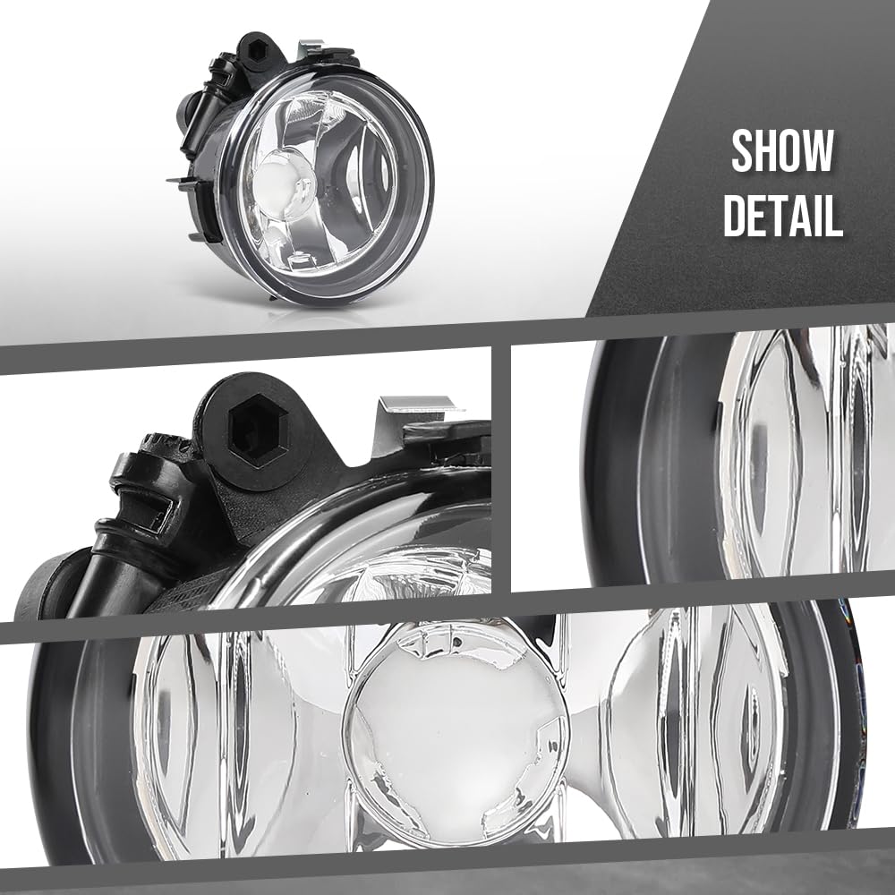 G-PLUS Fog Light Lamp Pair of Left & Right Side Compatible with BMW X1 2016-2019 / X2 2018-2021 Fit BMW X3 2011-2017 / X4 2015-2018 w/o Adaptive Headlamps 63177238787, 63177238788 Black
