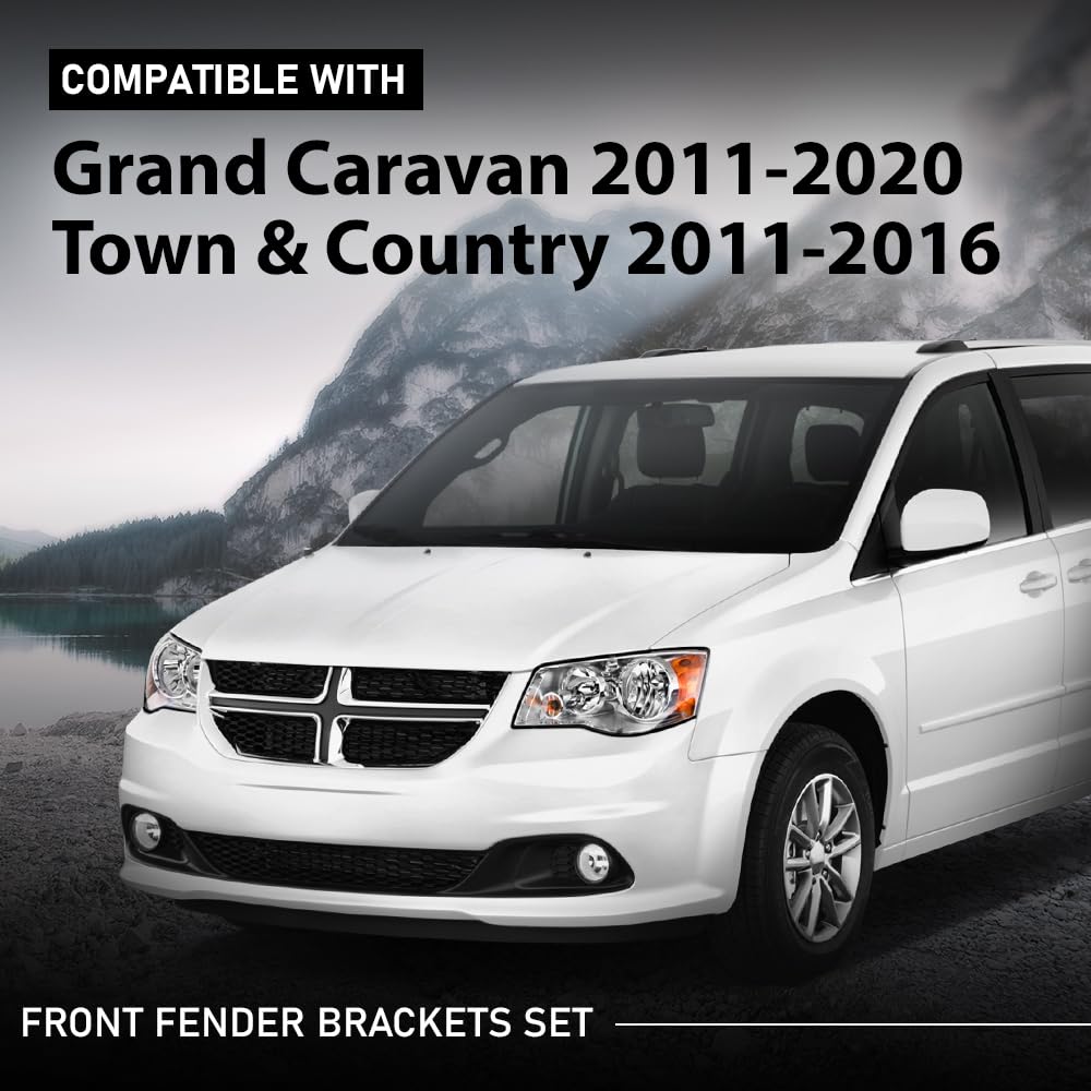 G-PLUS Front Fender Brackets Set Compatible with Chrysler Town & Country 2011-2016,Compatible with Dodge Grand Caravan 2011-2020 CH1244105