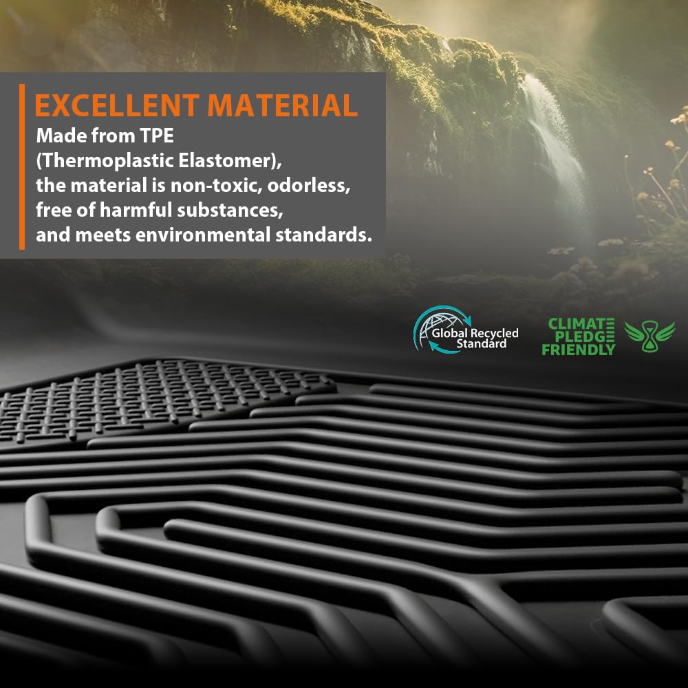 G-PLUS TPE Floor Mats Fit Toyota Tacoma Double Cab 2024-2025 1st & 2nd Row Truck Accessories Cargo Liners All Weather Protection 4PCS Alfombras para Carro