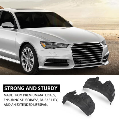 G-PLUS Pair Front Fender Liner Inner, Compatible with Audi A6 A6 Quattro 2012-2017/ S6 2013-2017, LH Driver & RH Right Side 2PCS, 4G0821134D, AU1249132, 4G0821133D, AU1248132