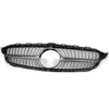 Diamond Style Front Bumper Grille Hood Grill Trim Shell Compatible with W205 C Class C250 C300 C400 C450 AMG Sport 2015 2016 2017 2018 (With Camera Hole)