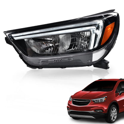 G-PLUS LED DRL Headlight Compatible with Buick Encore 2017-2022 Headlamp w/Bulbs Clear Lens Black Housing Amber Reflector Left Driver Bumper Headlamps,faros delanteros