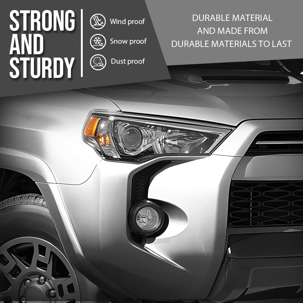 G-PLUS Fog Light Trim Set Left & Right w/Fog Light Hole Compatible with Toyota 4Runner (submodel: Limited, SR5) 2014 2015 2016 2017 2018 2019 2020 5212735100, 5212835080 Black