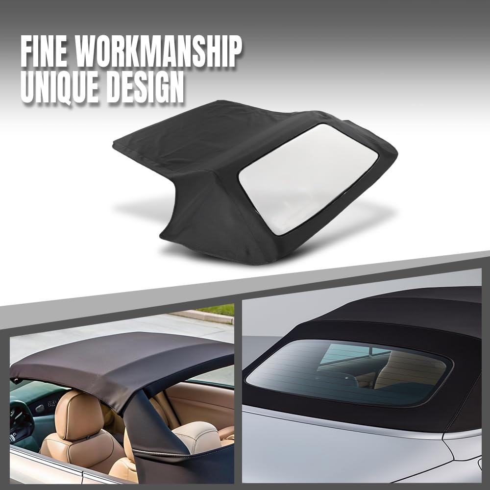 G-PLUS Convertible Soft Top Replacement & Clear Window Compatible with BMW 3-Series E30 Convertible 1986-1993 Black