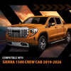 G-PLUS in-Channel Side Window Vent Visor Deflectors Rain Guards Compatible with GMC Sierra 1500 Crew Cab 2019-2026 Impact-Resistant PC 4 PCS Smoky