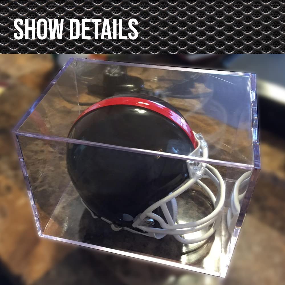 G-PLUS Mini Helmet Display Case Acrylic Football Baseball Helmet Cases Sports Souvenirs and Collectibles Box Clear