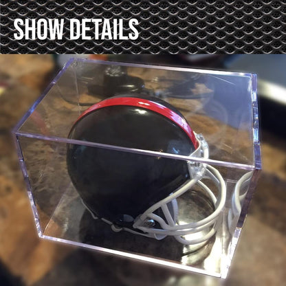 G-PLUS Mini Helmet Display Case Acrylic Football Baseball Helmet Cases Sports Souvenirs and Collectibles Box Clear