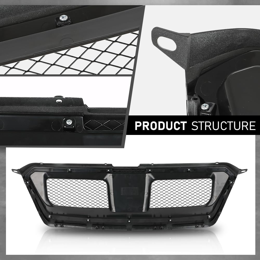 G-PLUS Mesh Grill Compatible with Suabru Impreza 2012-2014, Fit Subaru Impreza WRX/WRX STi 2012-2014, Fit Subaru XV Crosstrek 2013-2014 J1010FJ000 Front Bumper Mesh Grille Assembly