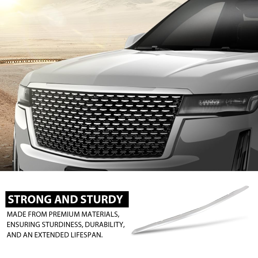 G-PLUS Hood Molding Trim Moulding Compatible with Cadillac Escalade Escalade ESV (submodel: Luxury, Premium Luxury, Premium Luxury Platinum) 2021-2023 84731887, GM1235138 Chrome