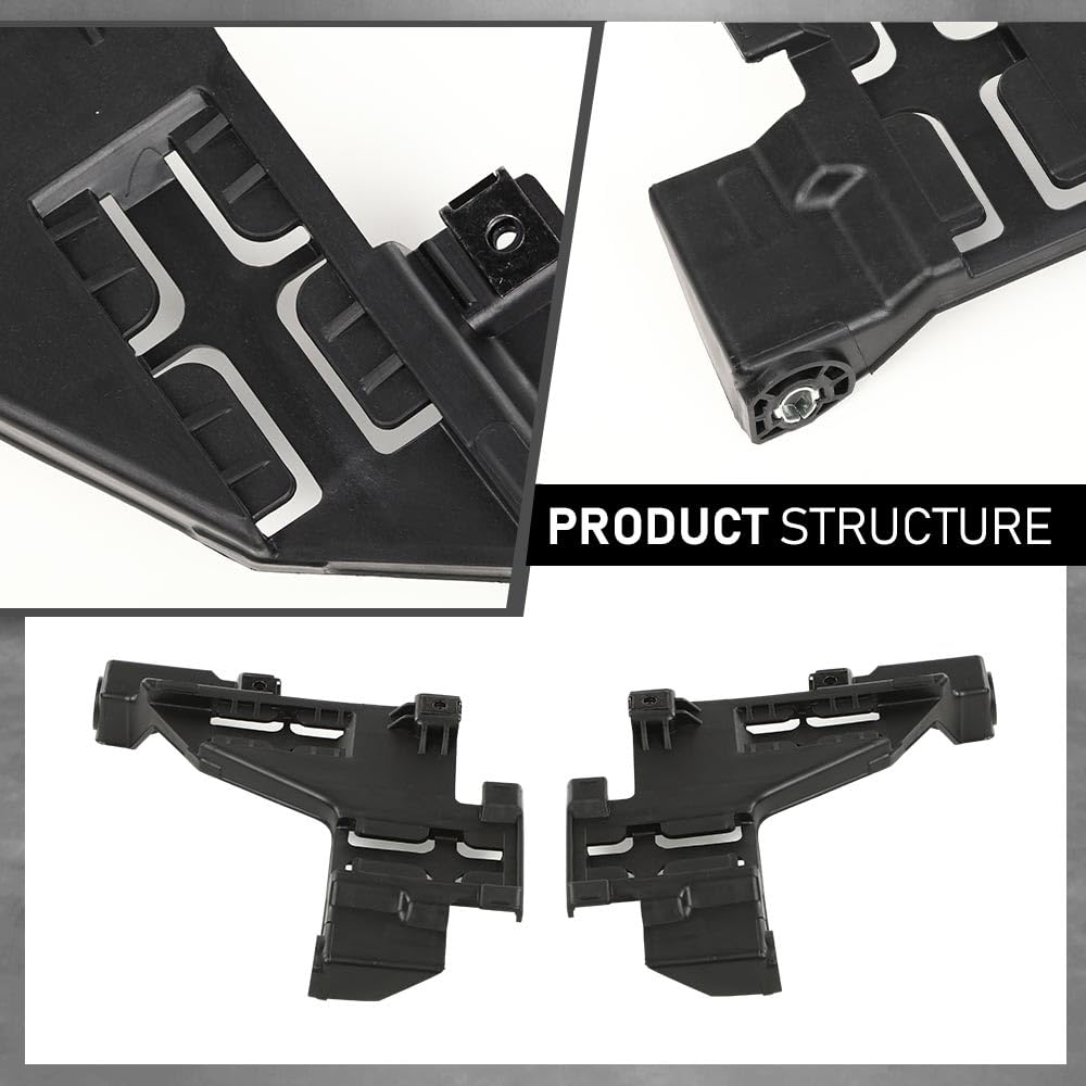 G-PLUS Headlight Mount Support Plate Bracket Set 4Pcs Compatible with Audi Q5 (8R) 2009-2012 Black 8R0805607A, 8R0805607B, 8R0805608A, 8R0805608B