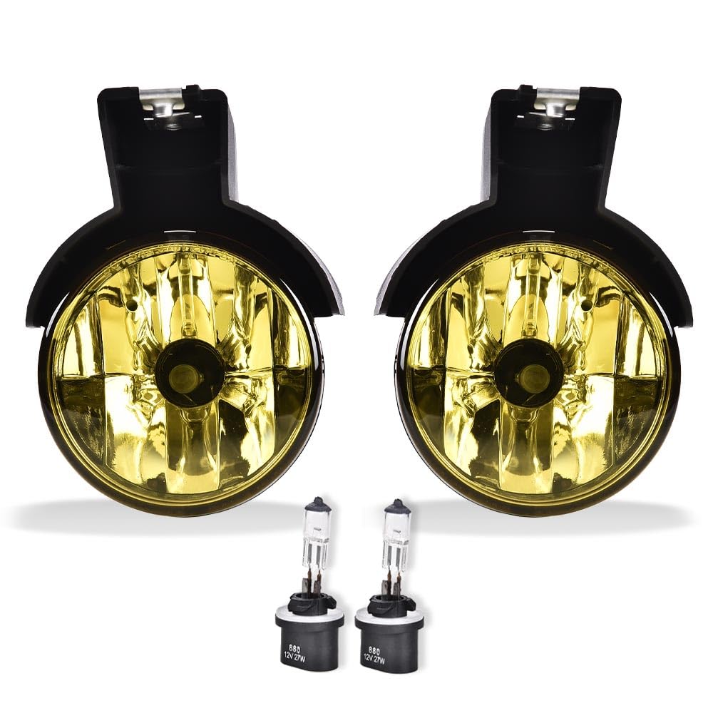 G-PLUS Front Bumper Fog Light Compatible with Dodge Dakota Pickup Truck 1997-2000/Fit Durango SUV 1998-2000 Driving Fog Lamps Driver & Passenger Side Pair,Yellow lens