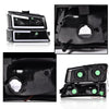 G-PLUS Headlights Assembly & Tail Lights Fit Chevy Silverado 1500 1500 HD 2500 2500 HD 2003-2006, Clear Lens Black Housing Clear Reflector Headlamps Assembly Red Taillights