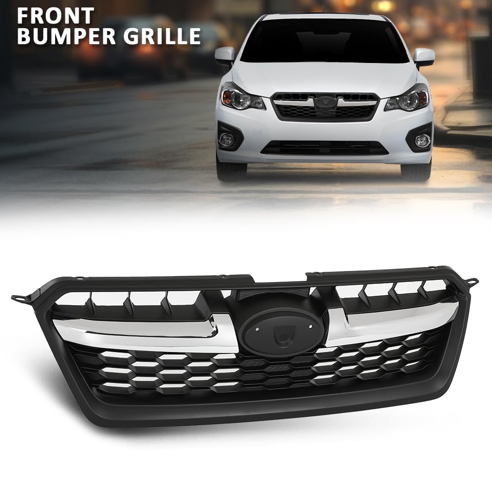 G-PLUS Front Bumper Grille Honeycomb Grill Compatible with Subaru Impreza 2012-2014 91122FJ000