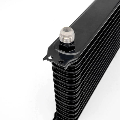 G-PLUS AN10-10AN Universal Engine Aluminum Transmission Racing Oil Cooler (Black, 15 Row Japanese-Style)