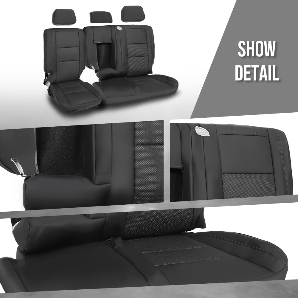 G-PLUS Full Seat Covers Set Compatible with Jeep Grand Cherokee 4 Door 2011-2019 Black