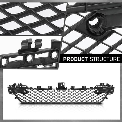 G-PLUS Front Bumper Grille With Parktronic Holes Center Compatible with Benz C250 C350 2012-2015, Fit For Models Without AMG Styling Package 2048851324