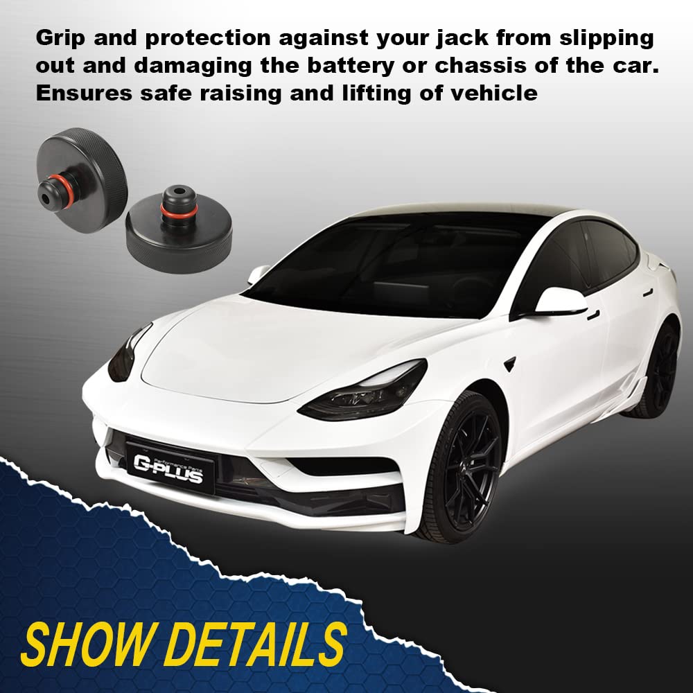 G-PLUS Jack Lift Pad Compatible with Tesla Model 3 /Model Y/Model S/Model X,Car Rubber Jack Lift Pad Adapter Tool 4 Pcs