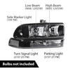 G-PLUS Headlights Assembly Fit Chevy S10 Pickup/Blazer 1998 1999 2000 2001 2002 2003 2004 Bumper Headlamps Clear Lens Black Housing Clear Reflector 16526217 16526218 15098267 15098268,faros delanteros