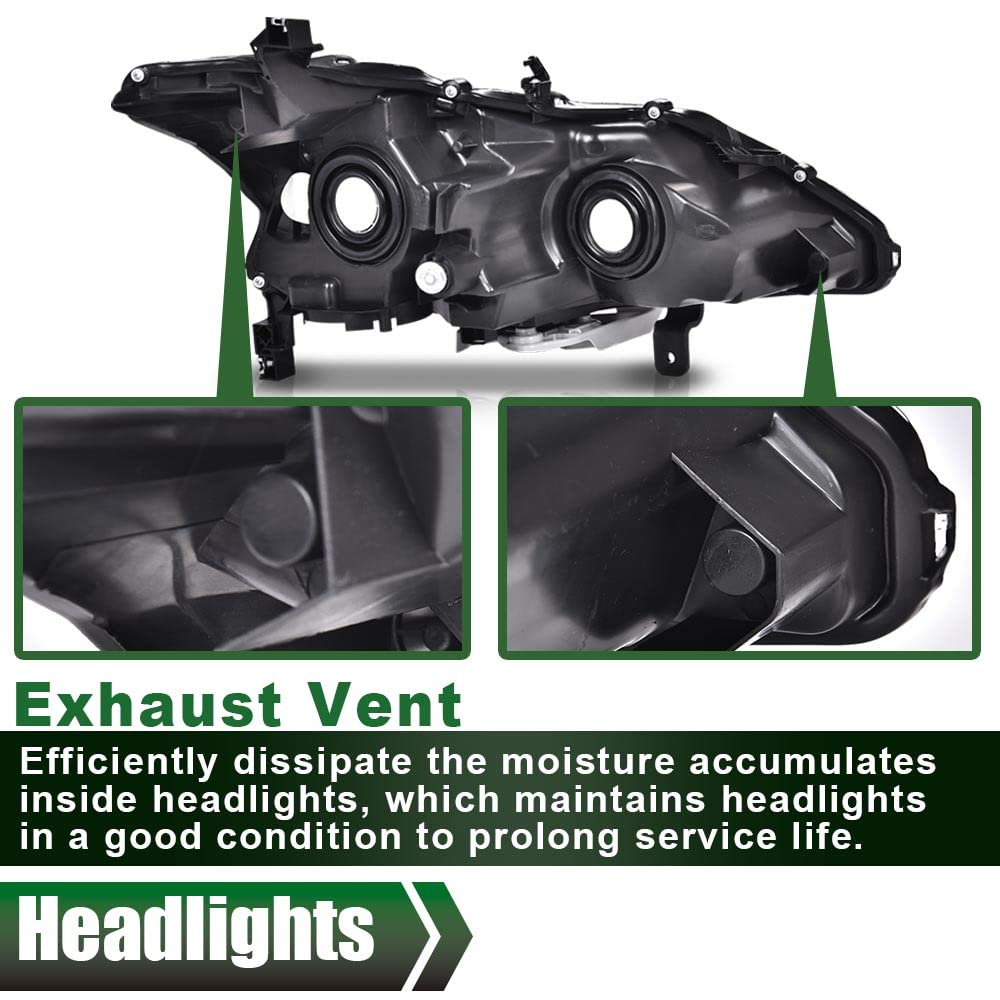 G-PLUS Headlights Assembly Compatible With 2013 2014 2015 Nissan Altima 4-Door Sedan OE Style Automotive Halogen Model Headlamps Chrome Housing 2PCS,faros delanteros