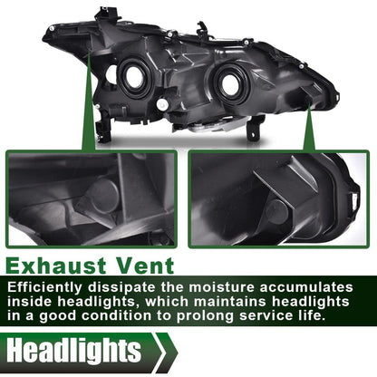 G-PLUS Headlights Assembly Compatible With 2013 2014 2015 Nissan Altima 4-Door Sedan OE Style Automotive Halogen Model Headlamps Chrome Housing 2PCS,faros delanteros