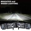 G-PLUS Headlights Lamps Fit 1994-2001 Dodge Ram 1500/1994-2002 Dodge Ram 2500 3500,Not fit Ram Sport,Smoky Lens Chrome Housing Clear Reflector w/o Bulbs Bumper Headlamps,faros delanteros Assembly