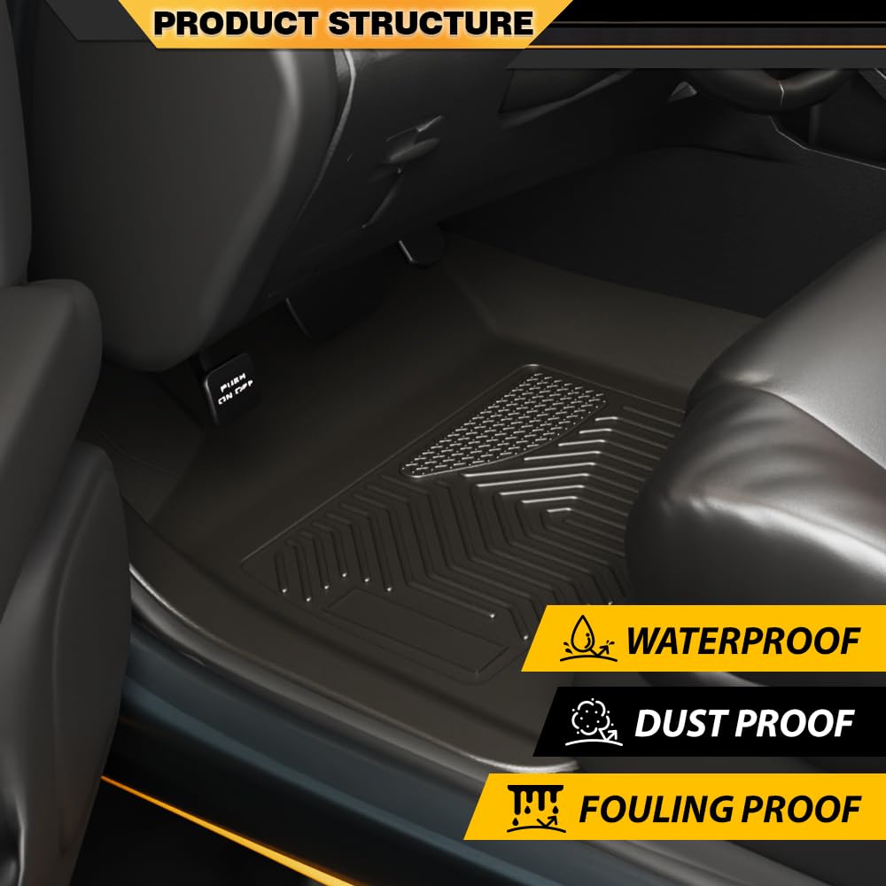 G-PLUS TPE Floor Mats Cargo Liners, Compatibile with Dodge Ram 1500 2500 3500 Quad Cab 2002-2009, 1st & 2nd Row 3PCS, All Weather Full Cover Protection