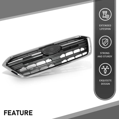 G-PLUS Front Bumper Grille Grill Assembly Black Shell Silver Insert Compatible with Subaru Legacy 2018-2019 91121AL19A
