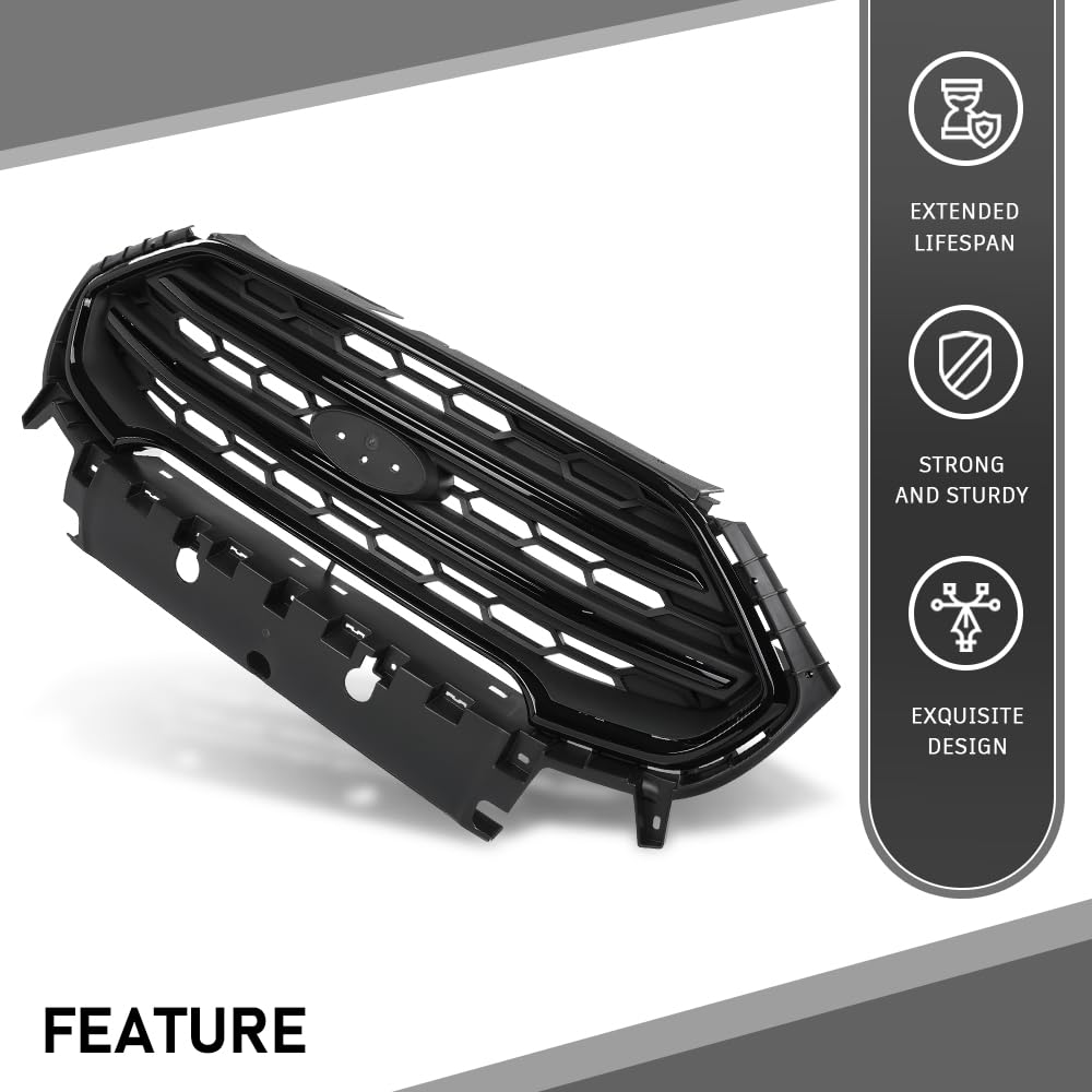 G-PLUS Bumper Grille, Compatible with Ford Ecosport 2018-2022, GN1Z-17B968-AB, GN1Z17B968AB, FO1200633
