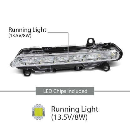 G-PLUS LED Left Fog Light DRL Daytime Running Lamps, Compatible with W204 X204 W216 W218 W221 W251 2008-2014, LH Driver Side, 2218201756, A2218201756