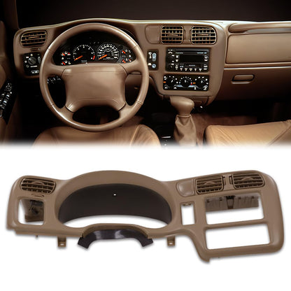 G-PLUS Dashboard Bezel Cluster Dash Bezel Trim Double Din Compatible with Chevy Blazer S10 GMC Jimmy Sonoma 1998-2004 Beige