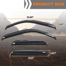 G-PLUS Window Visor Deflectors for Chevy Silverado GMC Sierra 1500 1999-2006 Smoky Additional Angle