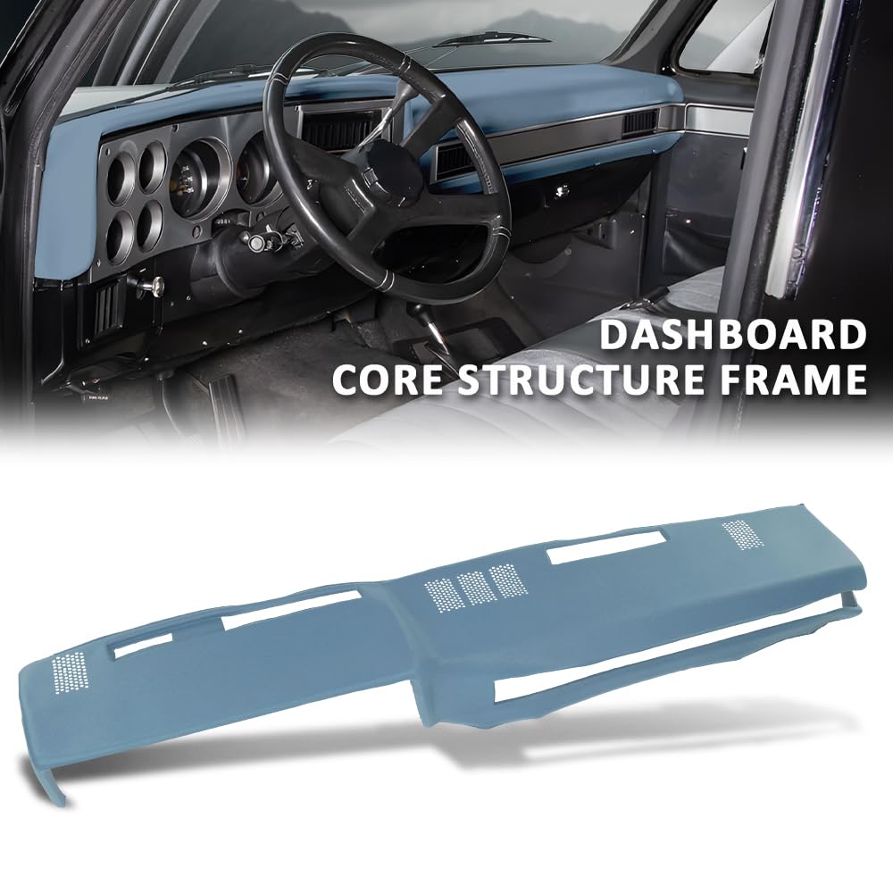 G-PLUS TPE Dash Cover Dashboard Compatible with GMC Chevy Full Size Pickup 1981-1987,Fit GMC Chevy SUV 1981-1991 Light Blue
