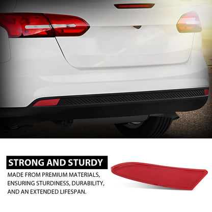 G-PLUS Rear Left Bumper Reflector, Compatible with Ford Focus S SEL Titanium 2012-2018, Driver Side, FO1184101, BM5Z13A565B