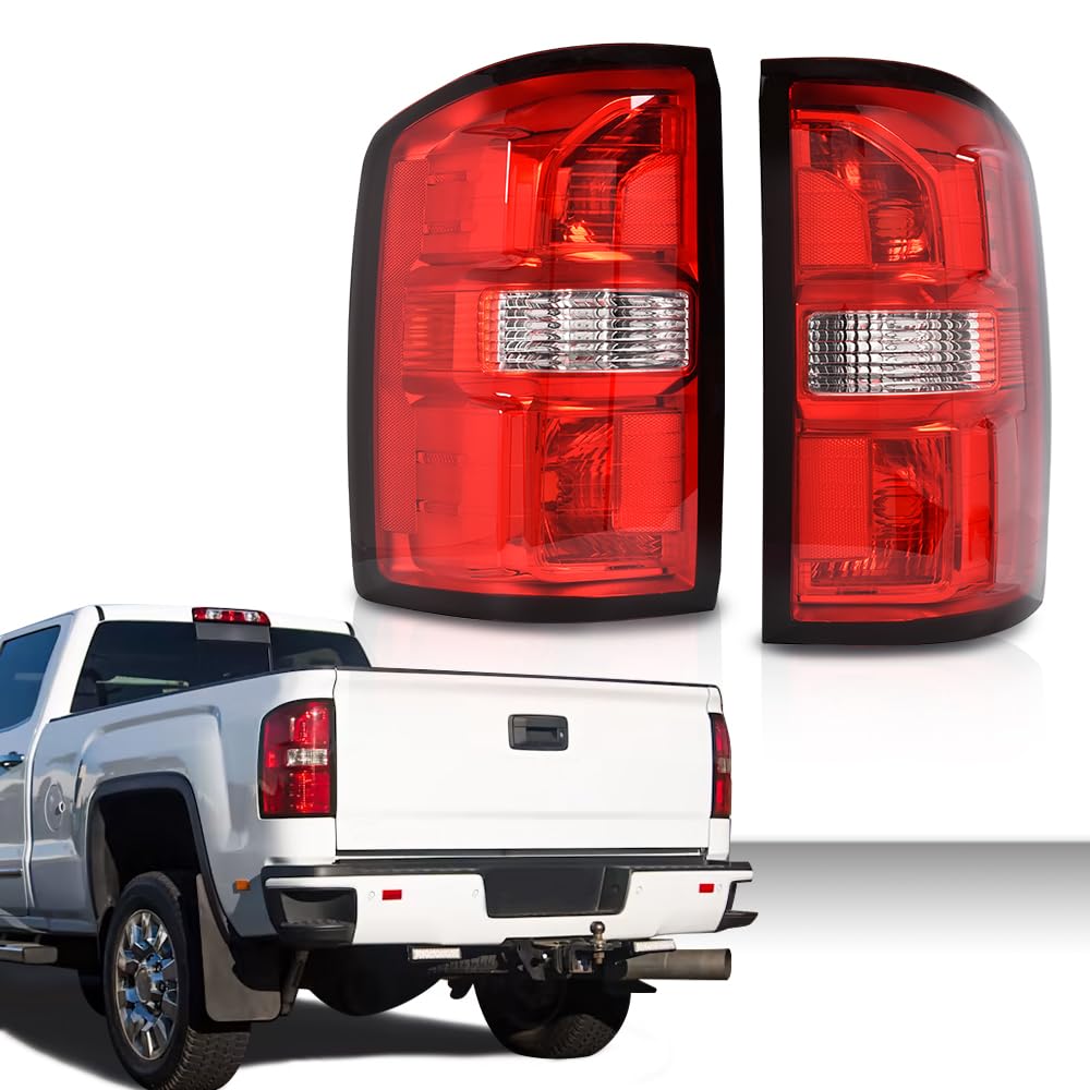 G-PLUS Tail Lights w/o Bulbs Compatible with GMC Sierra 1500 2014-2018,Tail lamp Fit GMC Sierra 2500 HD 3500 HD 2015-2019,Rear Lights Red Lens Luces traseras,Pilotos traserosAssembly