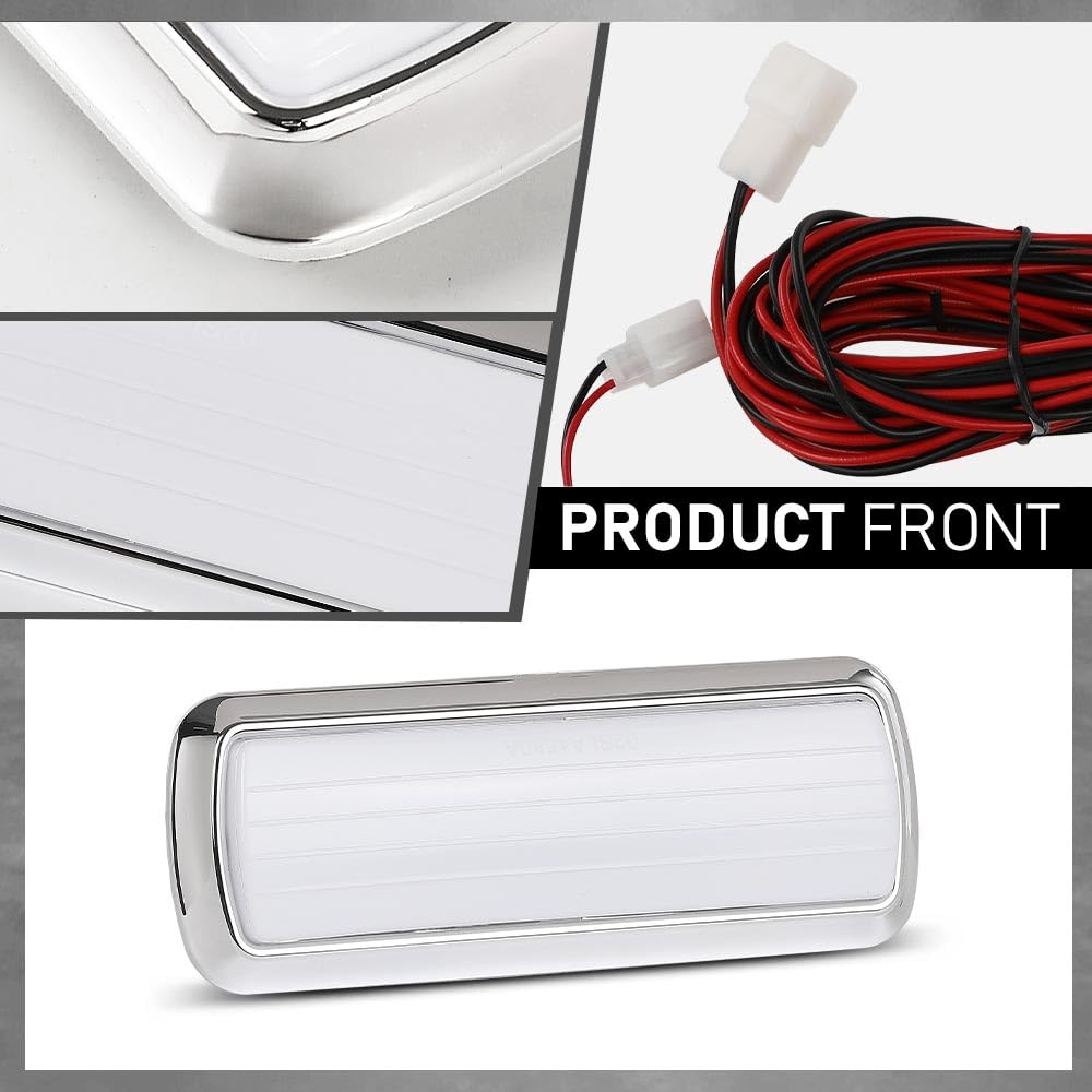 G-PLUS Dome Light Lamp Assembly LED Chrome Base Compatible with 1960-1972 Chevy GMC Pickup Truck C/K 10 20 30
