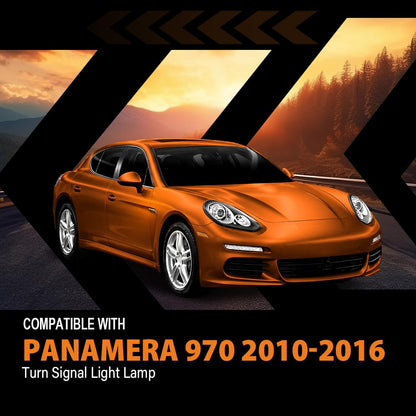 G-PLUS Front Fender Turn Signal Light Lamp Compatible with Porsche Panamera 970 97 2010-2016 97063104301, 97063104401 Direct OE Replacement 2 PCS Black