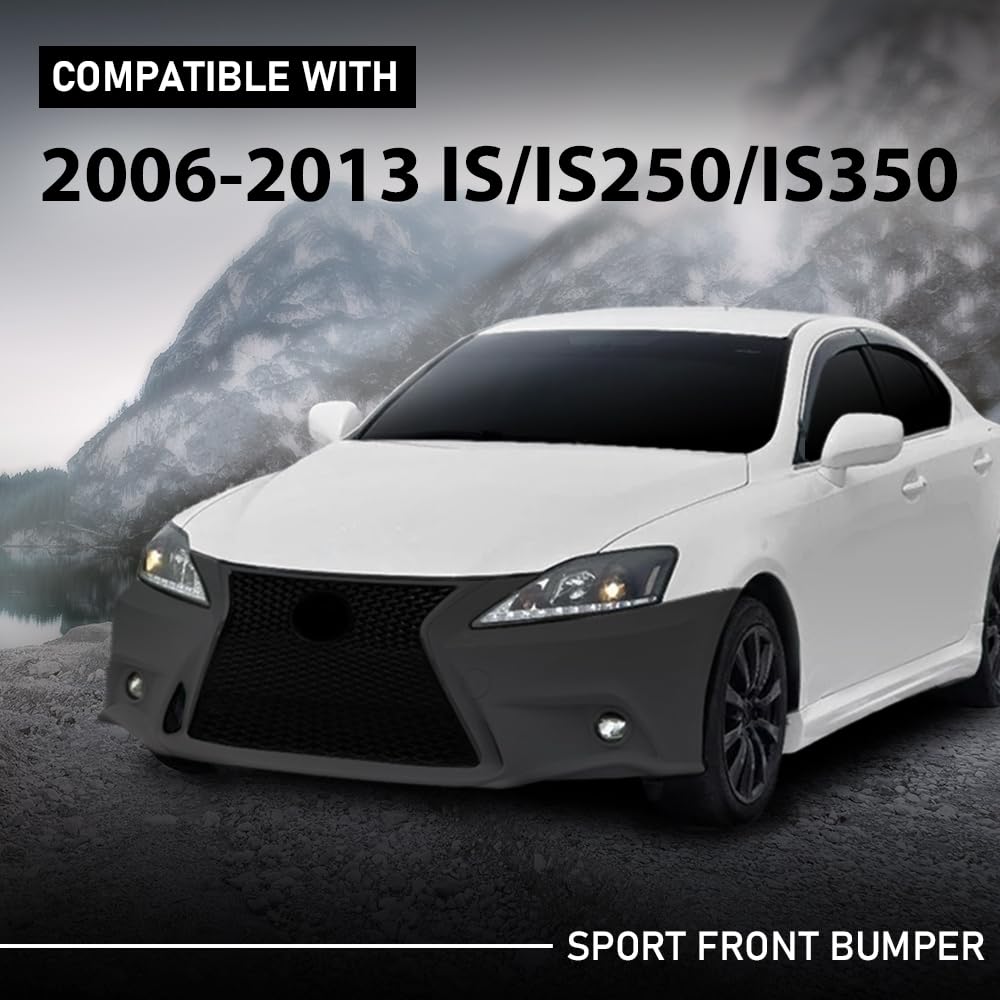 G-PLUS Front Bumper Set(Front Bumper & License Plate) Compatible with LX IS IS250 IS350 14+ F-Sport 2006-2013 2Pcs