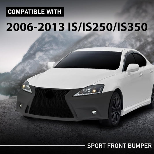 G-PLUS Front Bumper Set(Front Bumper & License Plate) Compatible with LX IS IS250 IS350 14+ F-Sport 2006-2013 2Pcs
