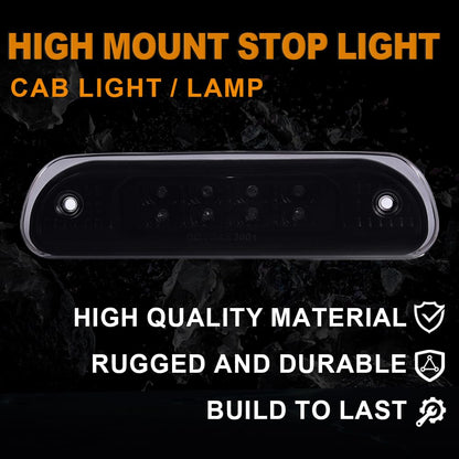 G-PLUS LED Third 3rd Brake Cargo Light Compatible With 1999-2004 Grand Cherokee,Rear Roof Center High Mount Stop Tail Light Replacement (Black Housing Smoky Lens)