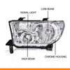 G-PLUS Headlights Compatible with Toyota Tundra 2007-2013/Compatible with Toyota Sequoia 2008-2017 Headlamps Pair Halogen Clear Lens Chrome Housing Clear Reflector,faros delanteros